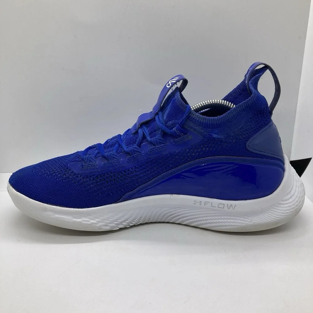 Under Armor Team Curry Mens Size 10 Blue White Basketball Shoes Sneakers Unisex - Picture 7 of 11